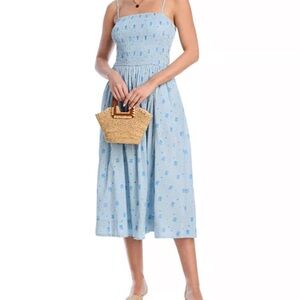 Light Blue Floral Midi Dress